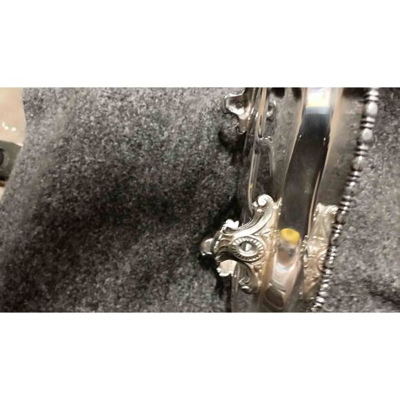 Silver on copper Holiday meat serving platter - Picture 6 of 7